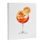 Cocktails. Aperol Spritz. Watercolor Painting. Canvas Print Gallery Image 6