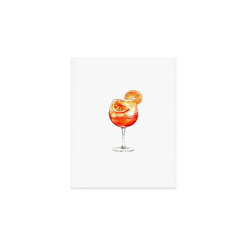 Cocktails. Aperol Spritz. Watercolor Painting. Art Print Gallery Image 1