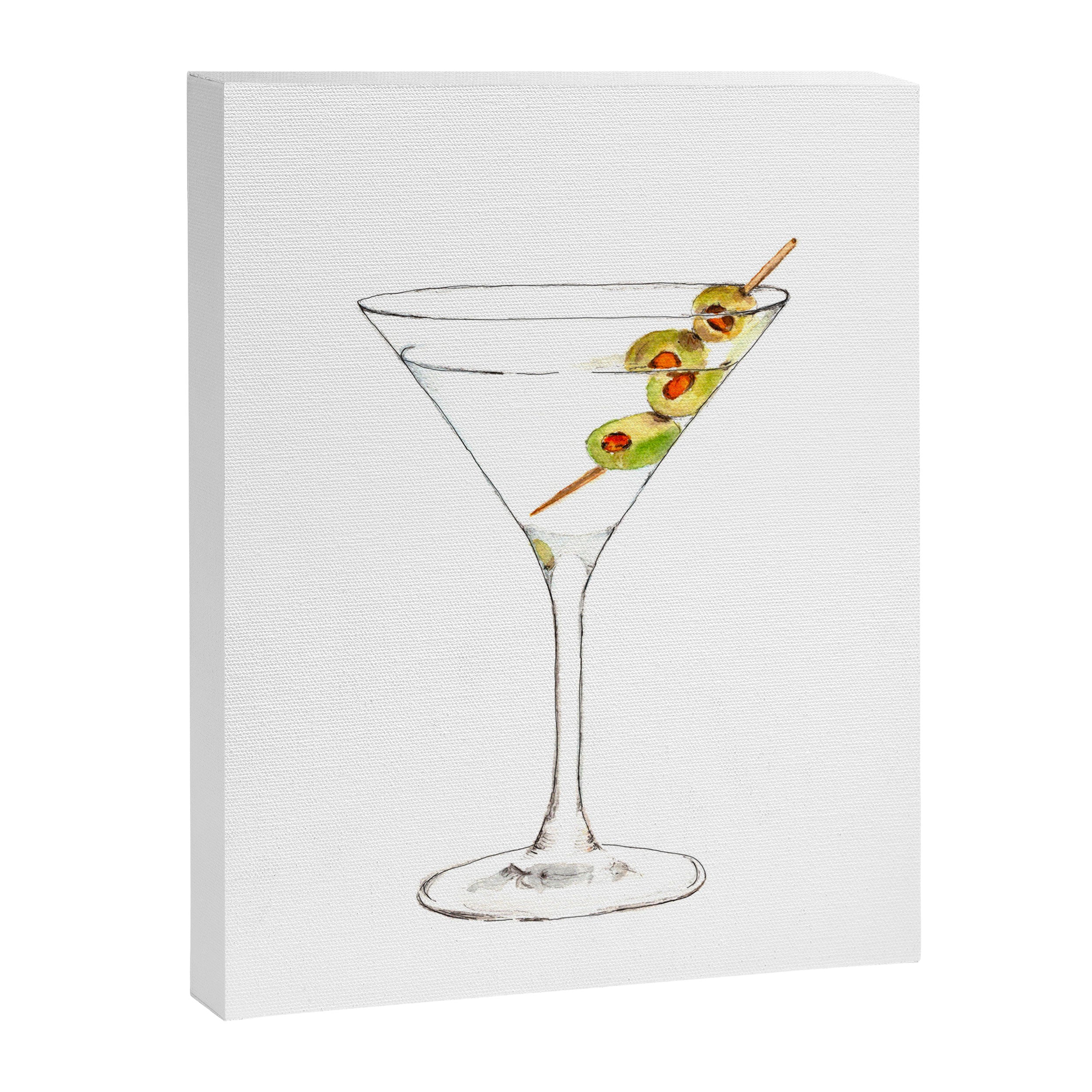 Cocktails. Martini. Watercolor Painting. Canvas Print Gallery Image 6