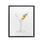 Cocktails. Martini. Watercolor Painting. Framed Canvas Print Gallery Image 6