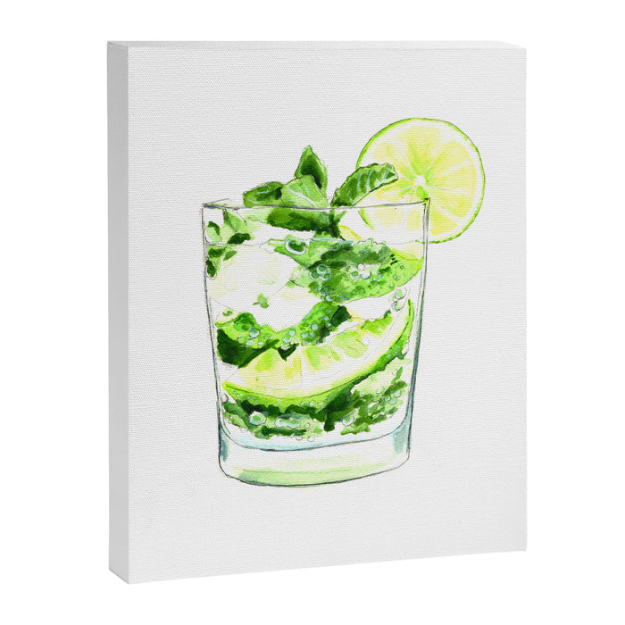 Cocktails. Mojito. Watercolor Painting. Canvas Print Gallery Image 1