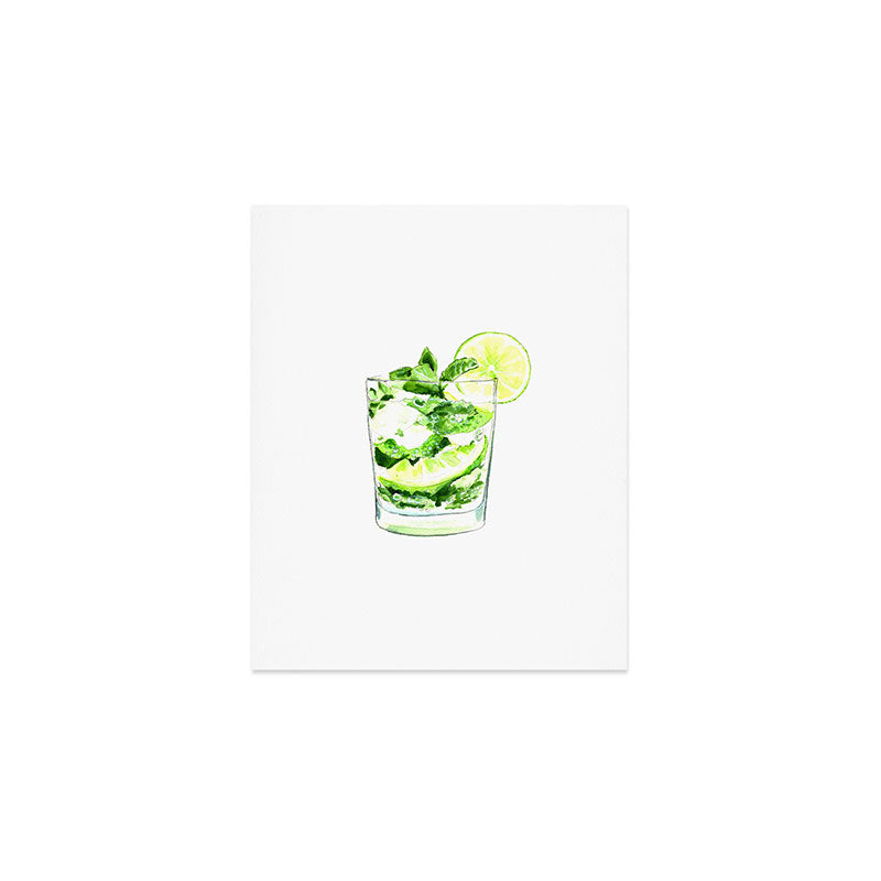 Cocktails. Mojito. Watercolor Painting. Art Print Gallery Image 1