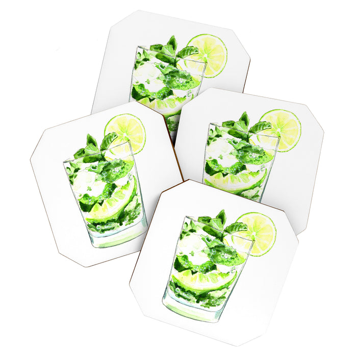 Cocktails. Mojito. Watercolor Painting. Coaster Gallery Image 1