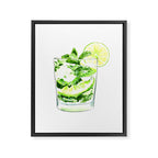 Cocktails. Mojito. Watercolor Painting. Framed Canvas Print Gallery Image 6