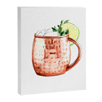 Cocktails. Moscow Mule. Watercolor Painting. Canvas Print Gallery Image 6