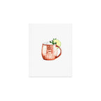 Cocktails. Moscow Mule. Watercolor Painting. Art Print Gallery Image 1