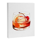 Cocktails. Old Fashioned. Watercolor Painting. Canvas Print Gallery Image 6