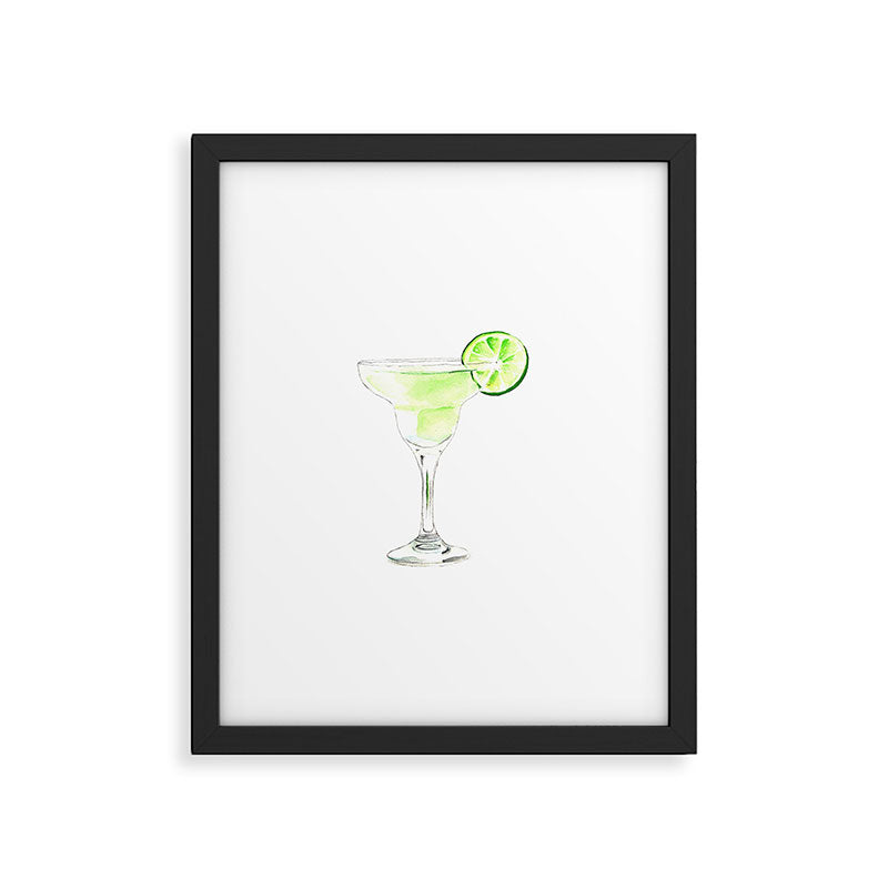 Cocktails. Watercolor Painting. Margarita Framed Art Print Gallery Image 5