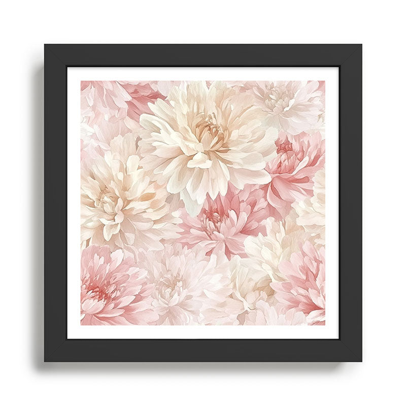 Large Cream and Blush Pink Watercolor Peonies Flowers Framed Art Print Gallery Image 1