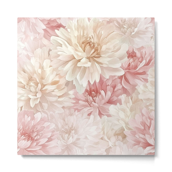 Large Cream and Blush Pink Watercolor Peonies Flowers Metal Print Gallery Image 1