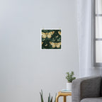 Large Watercolor Moths on Dark Green Background Art Print Gallery Image 3