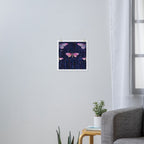 Night Garden Pink Watercolor Moths on Dark Purple All Over Art Print Gallery Image 3