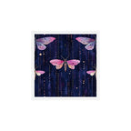 Night Garden Pink Watercolor Moths on Dark Purple All Over Art Print Gallery Image 1