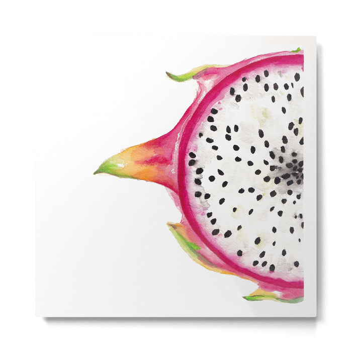 Tutti Frutti Dragonfruit Watercolor Painting Metal Print Gallery Image 1