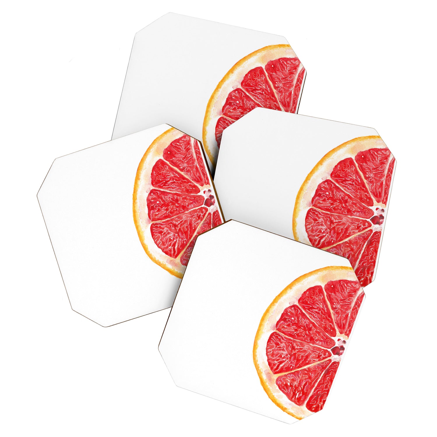 Tutti Frutti Grapefruit Watercolor Painting Coaster Gallery Image 1