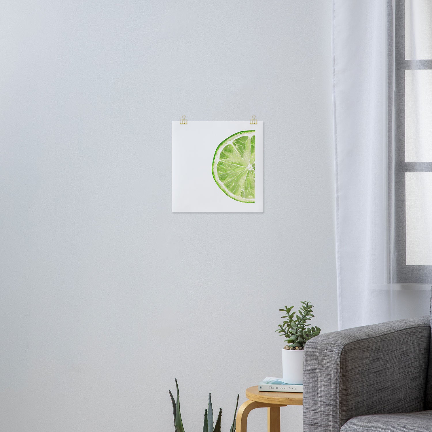 Tutti Frutti Lime Watercolor Painting Art Print Gallery Image 3
