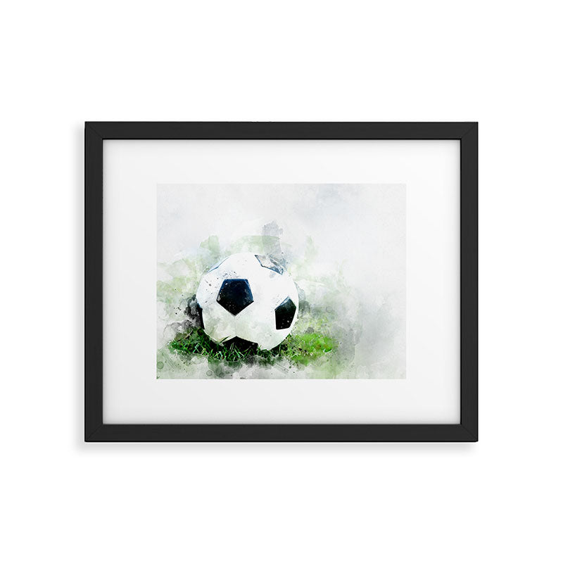 Watercolor soccer ball Framed Art Print Gallery Image 5