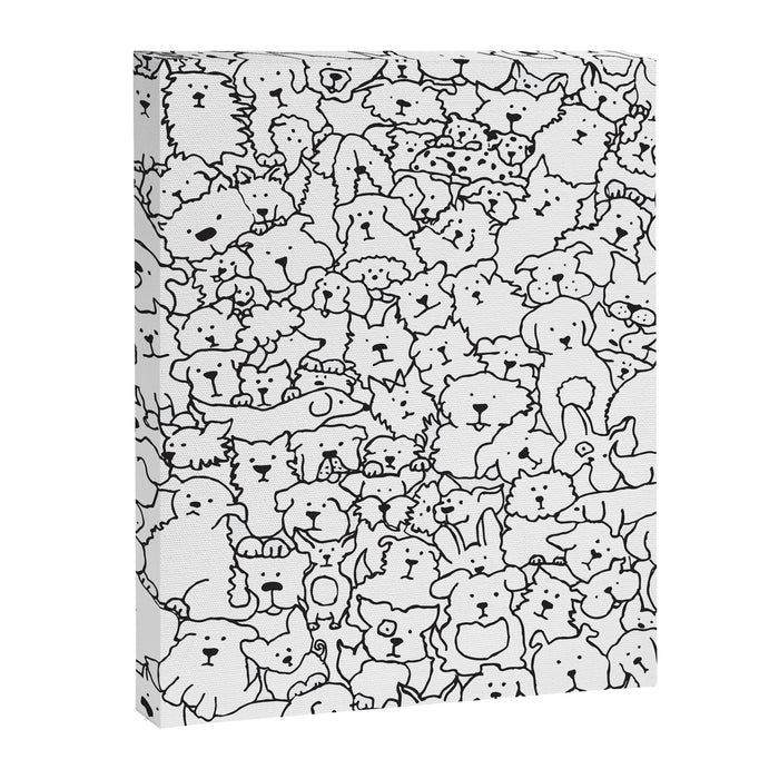 Dog Doodle Art Canvas Print Gallery Image 1