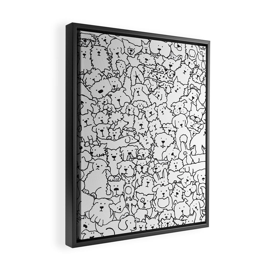 Dog Doodle Art Framed Canvas Print Gallery Image 2