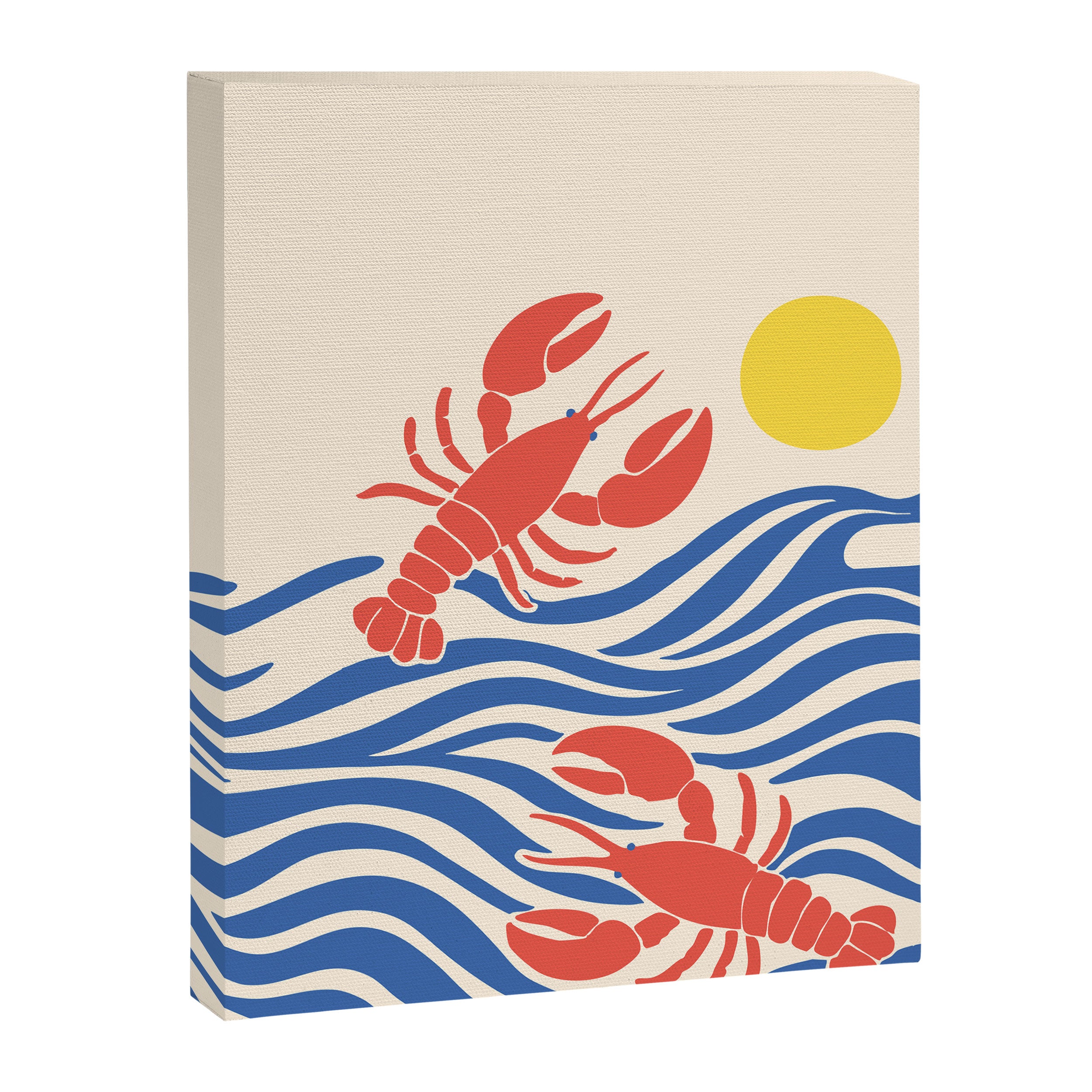Lobsters Frolicking in the Ocean Waves Canvas Print Gallery Image 6