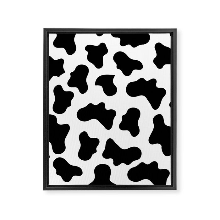 Moo Cow Print Framed Canvas Print Gallery Image 1