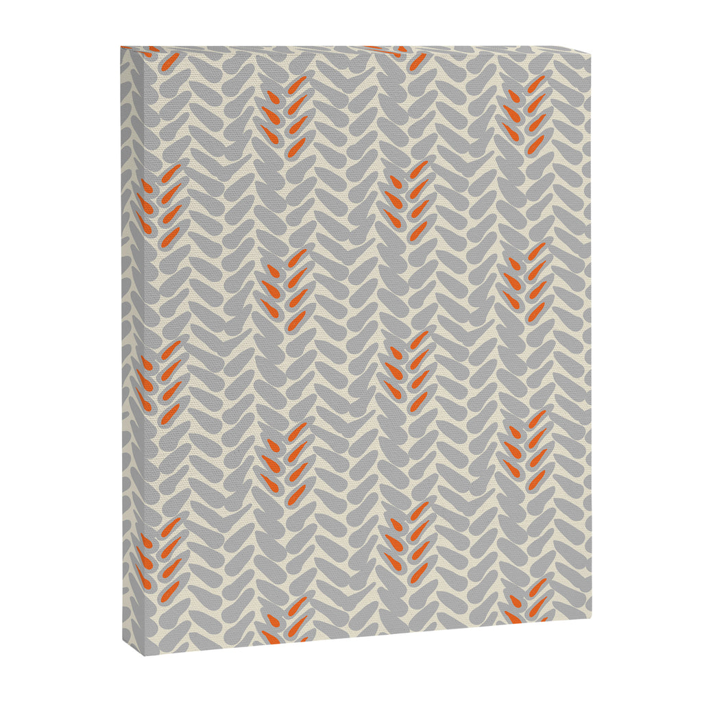 Orange and Grey Wheat Pattern Canvas Print Gallery Image 8