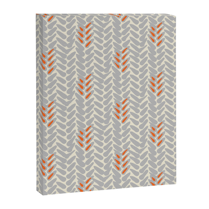 Orange and Grey Wheat Pattern Canvas Print Gallery Image 1