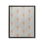 Orange and Grey Wheat Pattern Framed Canvas Print Gallery Image 8