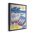 Sardines, Lemons and Wine at the Beach Framed Canvas Print Gallery Image 2