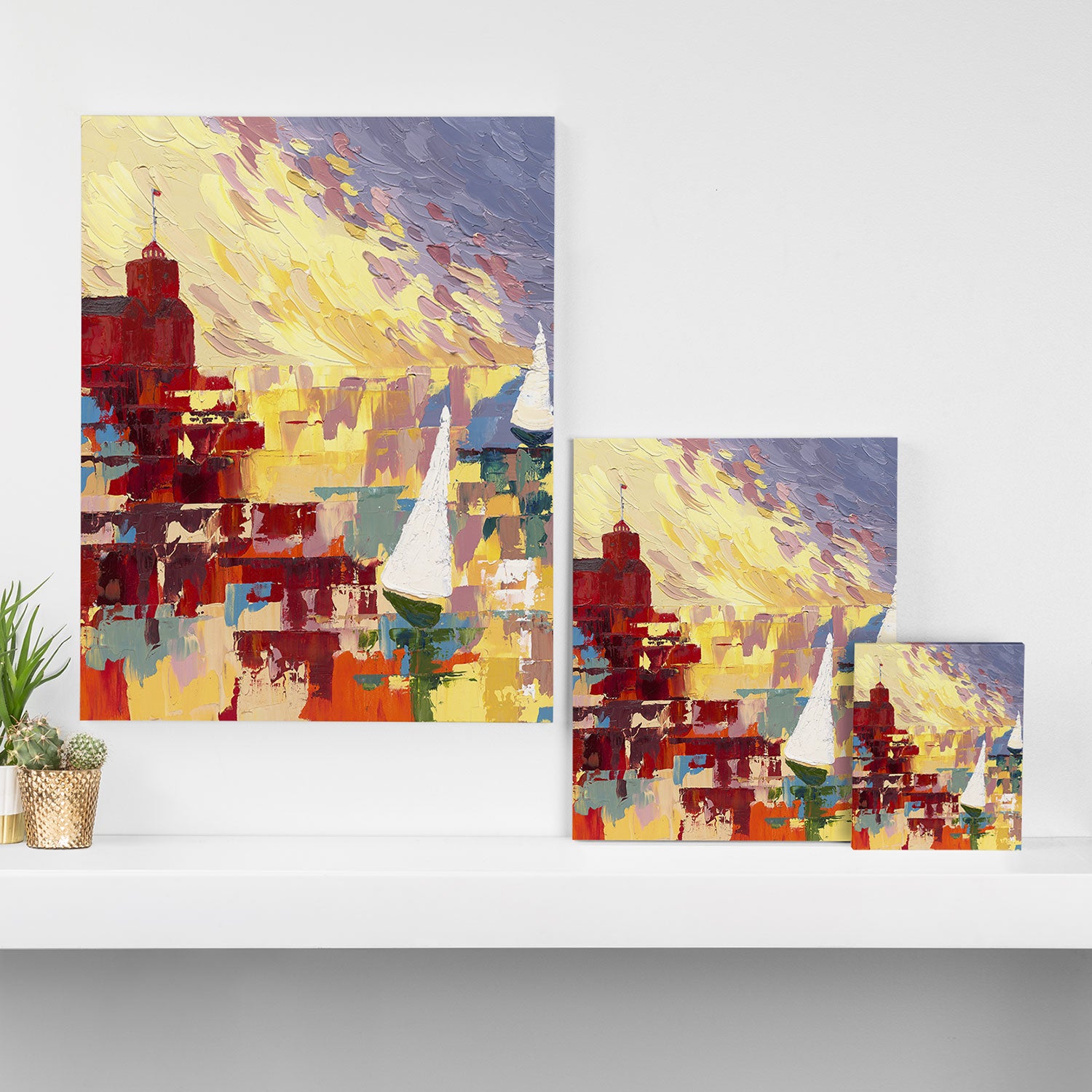 Red Lighthouse in Holland Michigan Canvas Print Gallery Image 3