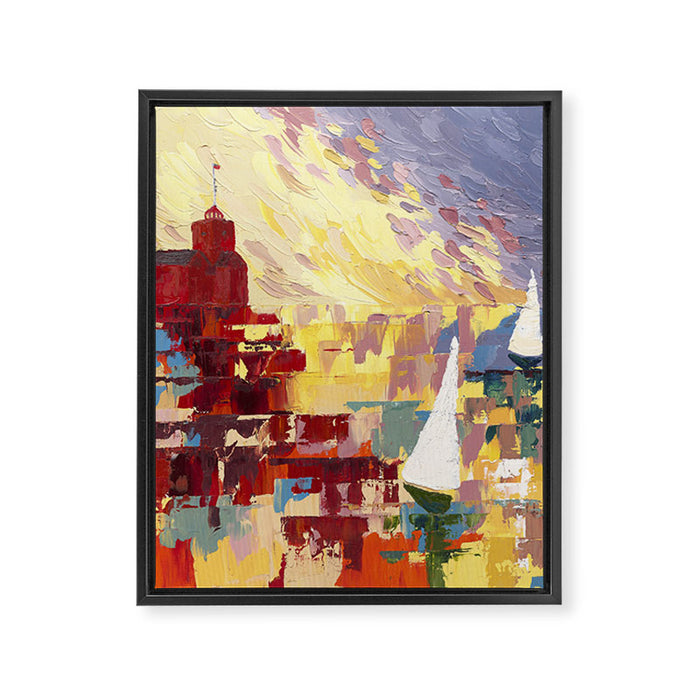 Red Lighthouse in Holland Michigan Framed Canvas Print Gallery Image 1