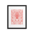 Beach treasures in coral red  Framed Art Print Gallery Image 5