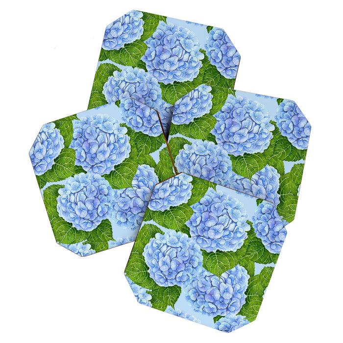 Blue hydrangea watercolor  Coaster Gallery Image 1