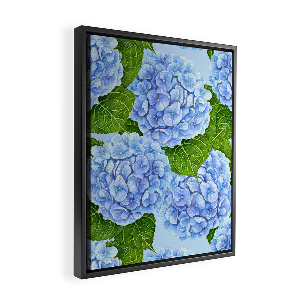 Blue hydrangea watercolor  Framed Canvas Print Gallery Image 2