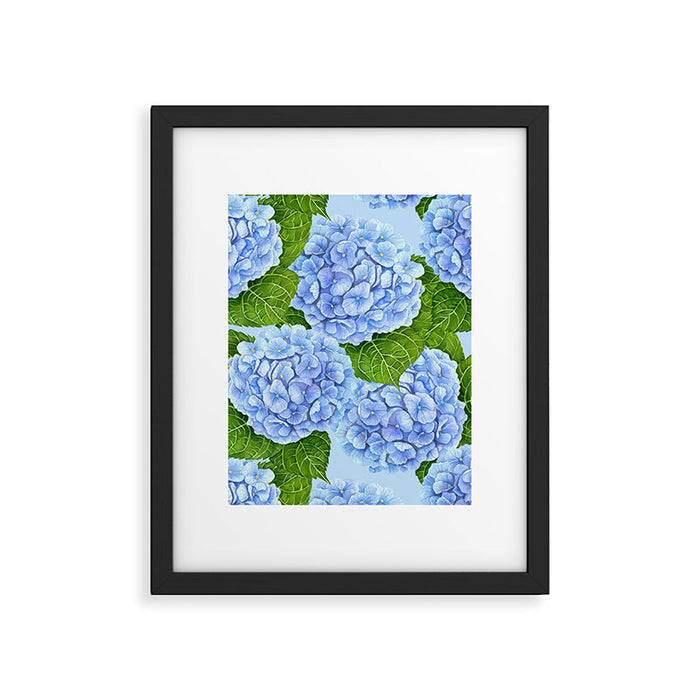 Blue hydrangea watercolor  Framed Art Print Gallery Image 1
