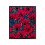 Night poppy garden  Framed Canvas Print Gallery Image 6