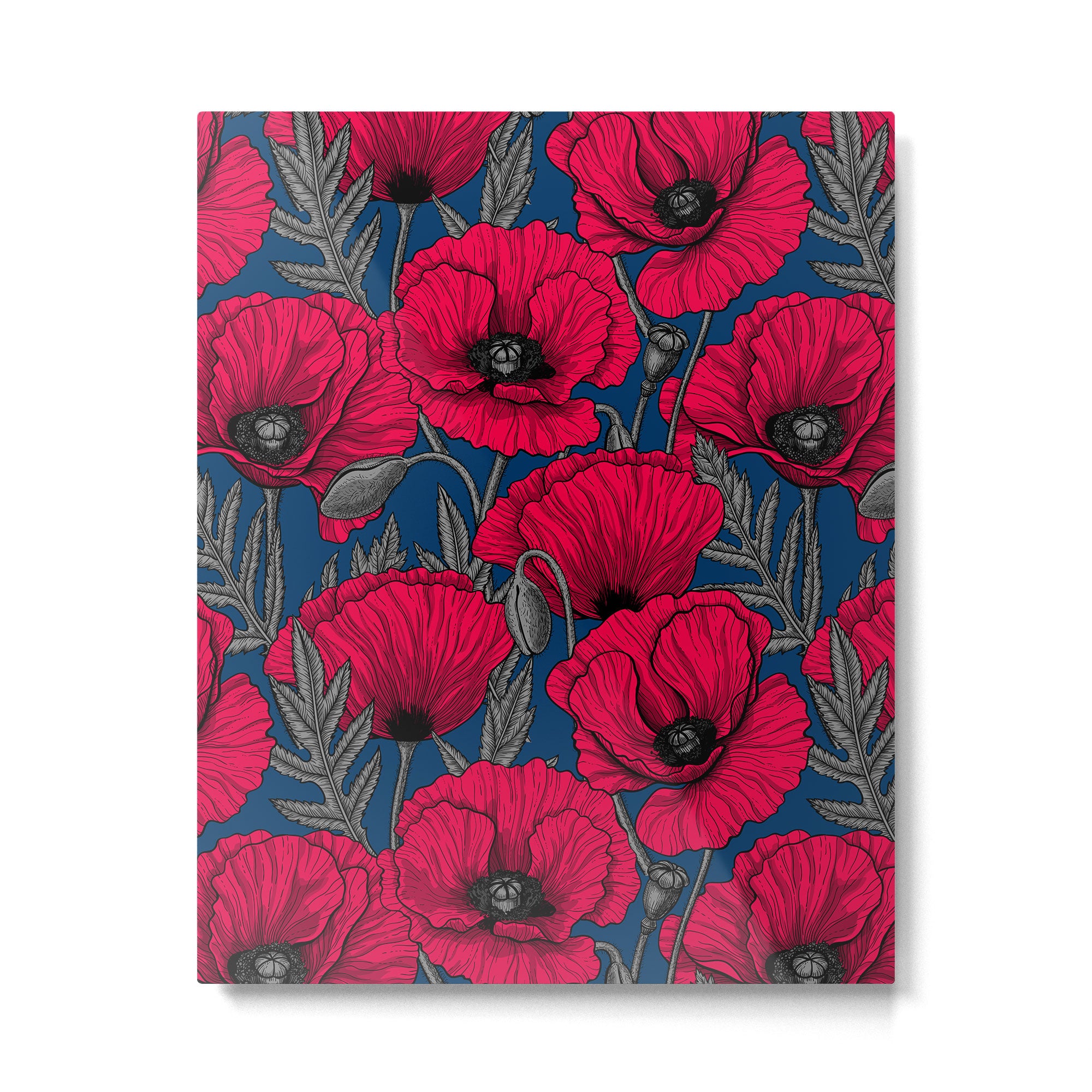 Night poppy garden  Metal Print Gallery Image 4