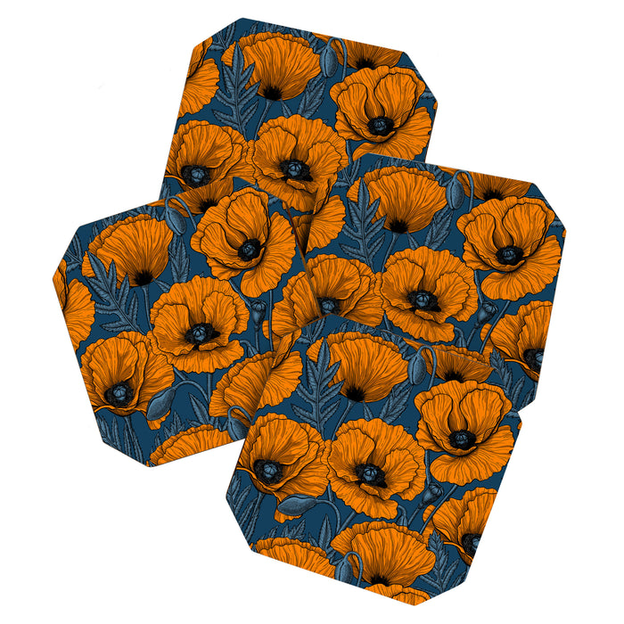 Orange poppies Coaster Gallery Image 1