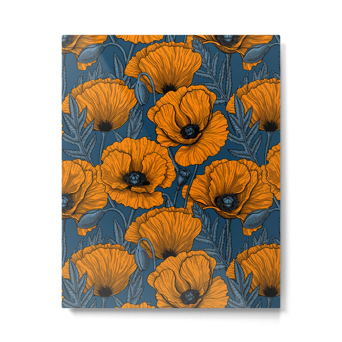Orange poppies Metal Print Gallery Image 1