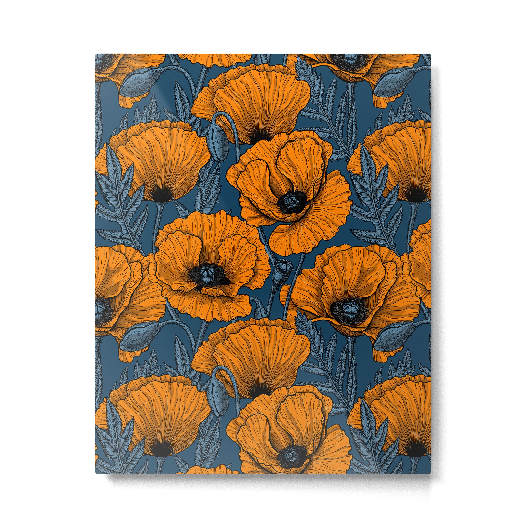 Orange poppies Metal Print Gallery Image 4