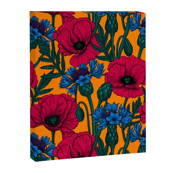 Red poppies and blue cornflowers Canvas Print Gallery Image 1