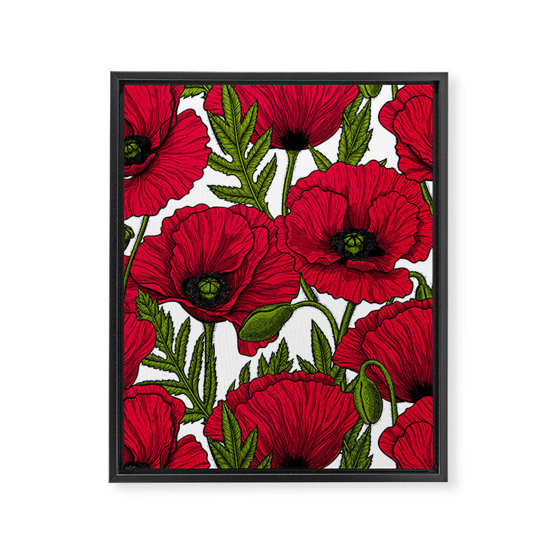 Red Poppy garden 2 Framed Canvas Print Gallery Image 6