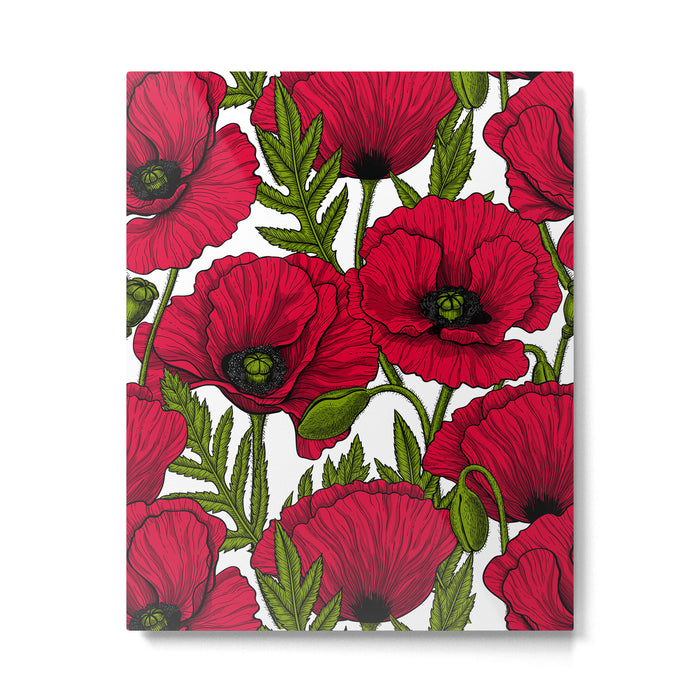 Red Poppy garden 2 Metal Print Gallery Image 1
