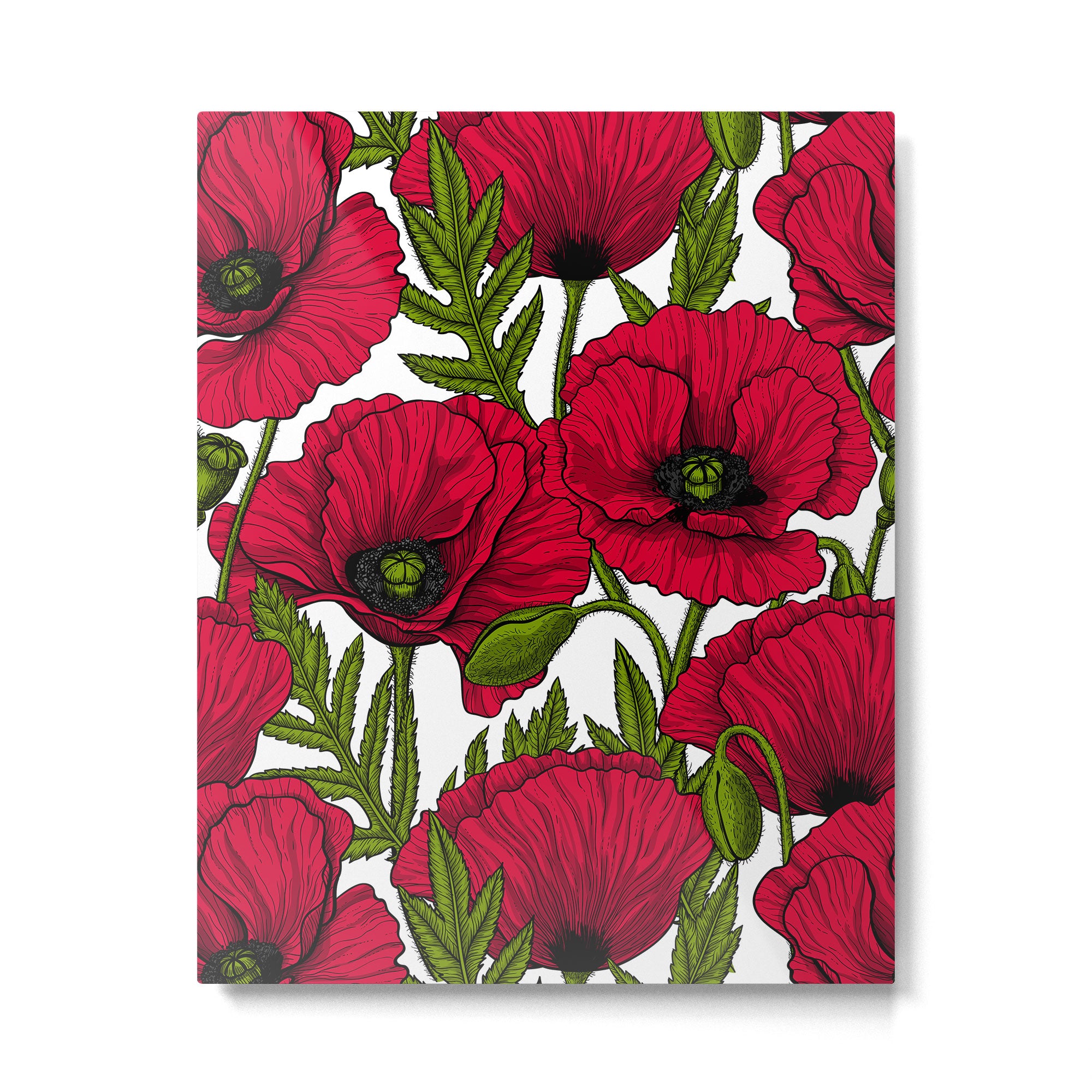 Red Poppy garden 2 Metal Print Gallery Image 4