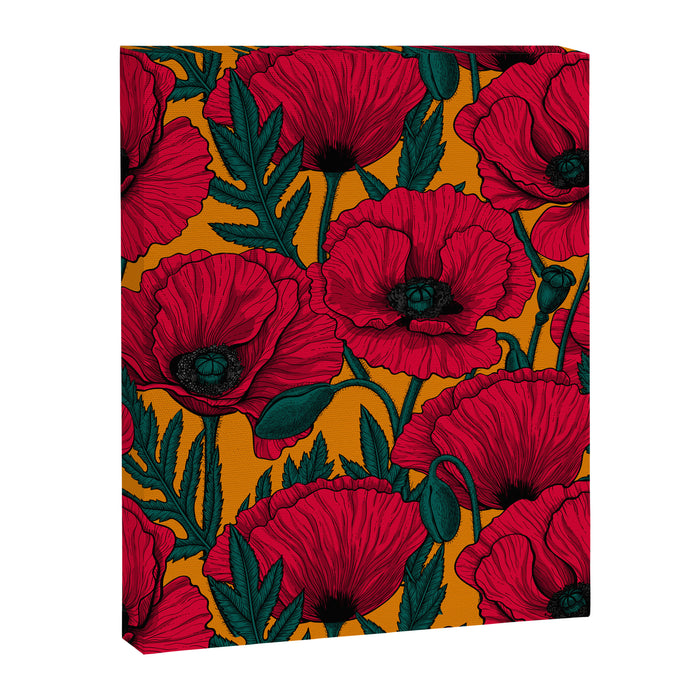Red poppy garden    Canvas Print Gallery Image 1
