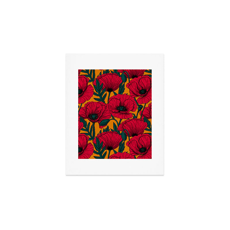 Red poppy garden    Art Print Gallery Image 1