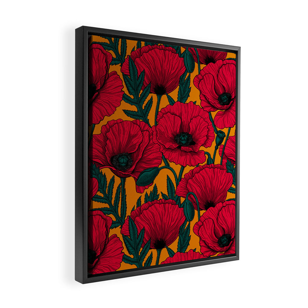 Red poppy garden    Framed Canvas Print Gallery Image 2