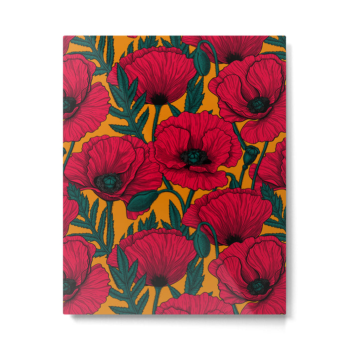 Red poppy garden    Metal Print Gallery Image 1