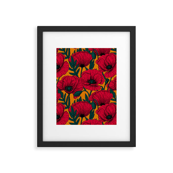 Red poppy garden    Framed Art Print Gallery Image 1
