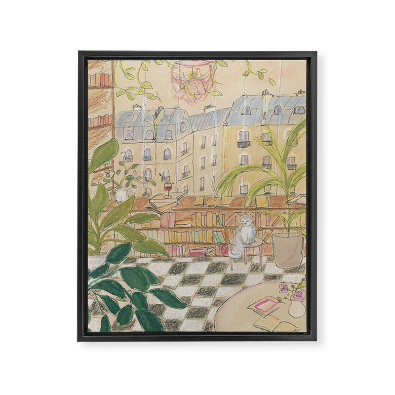 Antique Book Store Framed Canvas Print Gallery Image 6